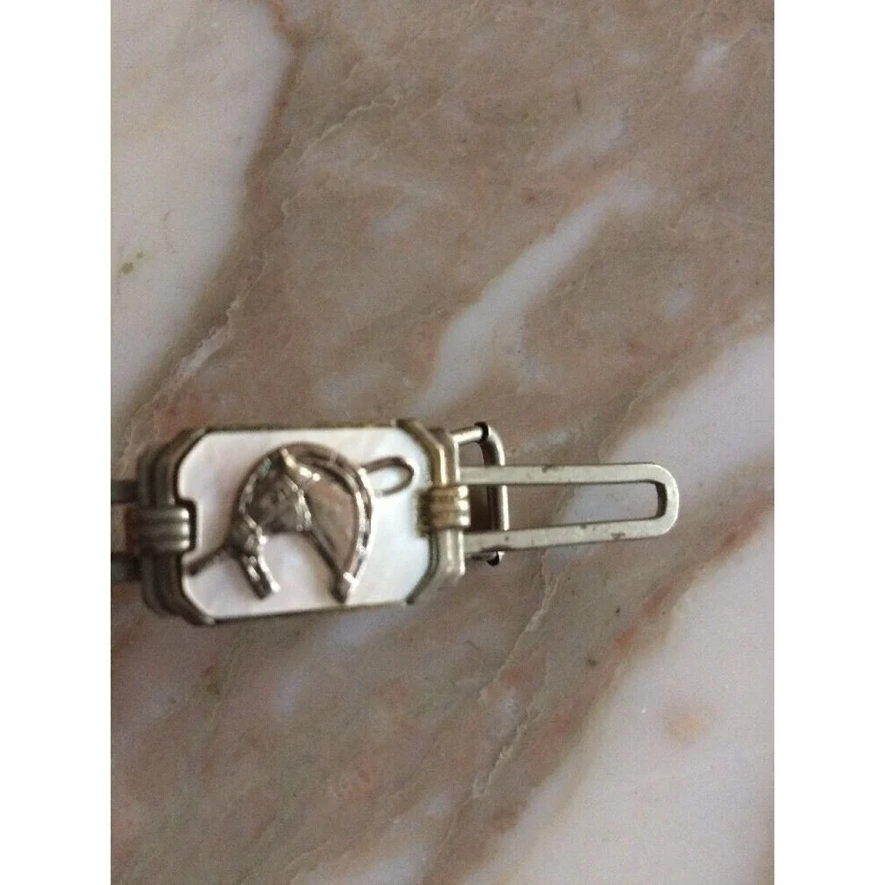 Horse Head and Horseshoe Equestrian Tie or Money Clip Costume Jewelry